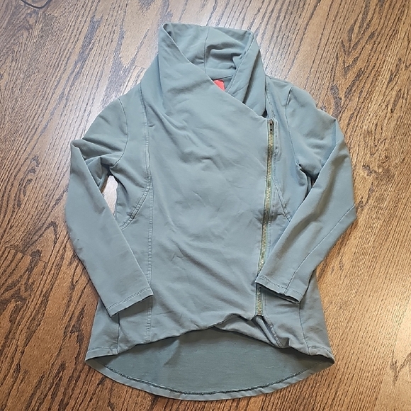 AKIRA Green Utility Jacket Asymmetrical Zip - Picture 1 of 6